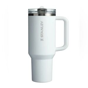 Stanley White Insulated Travel Tumbler with Handle and Clear Lid